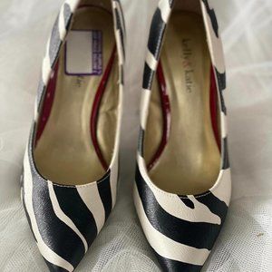 New KELLY & KATIE Zebra Print Sleek Pointed Dress Shoes Size 7